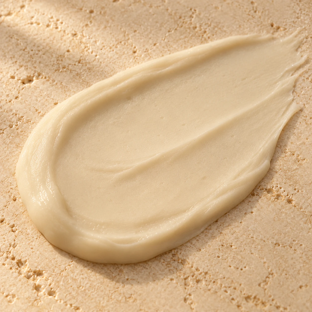 A sweep of Crème de L’Éternité™ showing its warm ivory, dense cream texture